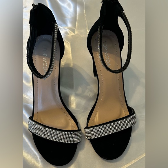 TOP Moda Shoes - Top Moda Women's Size 7.5 Open Toe 3.5” Black Ankle Strap Sandals Formal‎ Party